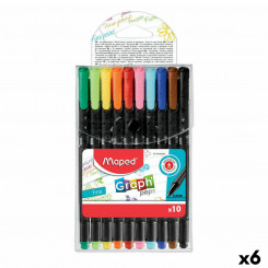 Set of Felt Tip Pens Maped Graph´Peps Multicolour 10 Pieces (6 Units)