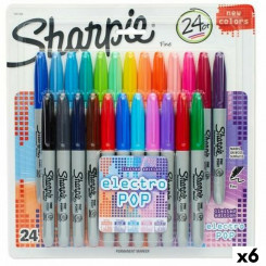 Набор фломастеров Sharpie Electro Pop Multicolour, 24 шт., 1 мм (6 шт.)