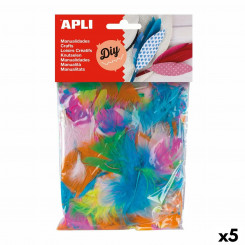 Materials for Handicrafts Apli Feathers 14 g Multicolour (5 Units)