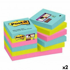 Set of Sticky Notes Post-it Super Sticky 47,6 x 47,6 mm Multicolour (2 Units)