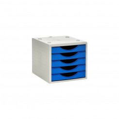 Модульный шкаф для документов Archivo 2000 ArchivoTec Serie 4000 Синий 5 ящиков Din A4 Серый (34 x 27 x 26 см)