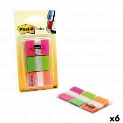 Set of Sticky Notes Post-it Index 25 x 38 mm Multicolour 66 Sheets (6 Units)