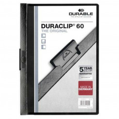 Document Folder Durable Duraclip 60 Black Transparent A4 25 Pieces
