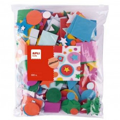 Materials for Handicrafts Apli Eva Rubber 500 Pieces Multicolour