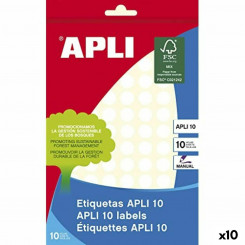 Self adhesive labels Apli White Ø 1 cm 10 Sheets (10Units)