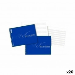 Музыкальный блокнот синий, 20 листов, ин-кварто (20 шт.)