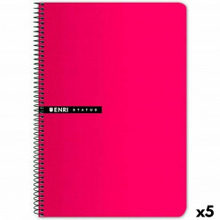 Notebook ENRI Graph paper Red 100 Sheets Din A4 5 Units
