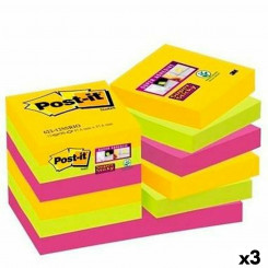 Set of Sticky Notes Post-it Super Sticky 47,6 x 47,6 mm Multicolour (3 Units)