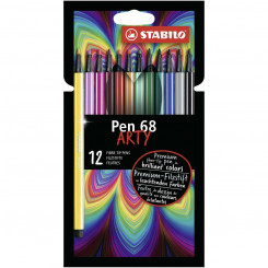 Набор фломастеров Stabilo Pen 68 ARTY, 12 штук, разноцветные