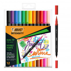 Set of Felt Tip Pens Bic Intensity 12 Pieces Multicolour