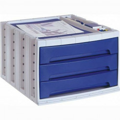 Modular Filing Cabinet Archivo 2000 34 x 30,5 x 21,5 cm Grey Blue polystyrene