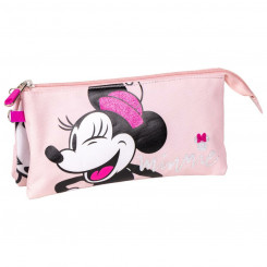 Тройная сумка для переноски Минни Маус 22,5 x 2 x 11,5 см Розовый