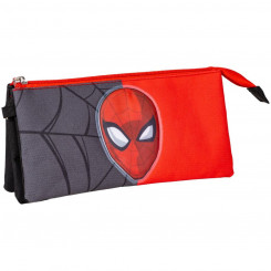 Kolmekordne kaasaskantav Spiderman Red 22,5 x 2 x 11,5 cm Must