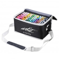 Set of Felt Tip Pens Alex Bog Luxury Canvas Gama Artist Case 204 Pieces Multicolour