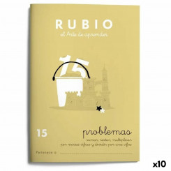 Maths exercise book Rubio Nº15 A5 Spanish 20 Sheets (10Units)