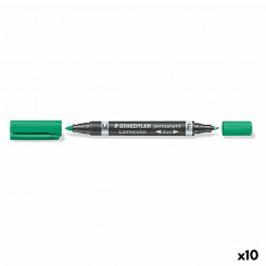 Перманентный маркер Staedtler Lumocolor Duo Green (10Units)