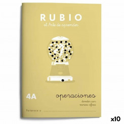 Maths exercise book Rubio Nº4A A5 Spanish 20 Sheets (10Units)