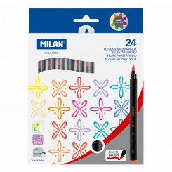 Set of Felt Tip Pens Milan Paintbrush 24 Pieces Multicolour