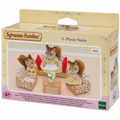 Dolls House Accessories Sylvanian Families Sofa + 2 Armchairs + Table