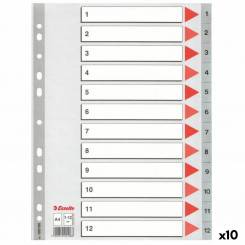 Seperators Esselte Numbered Grey A4 12 Sheets (10Units)