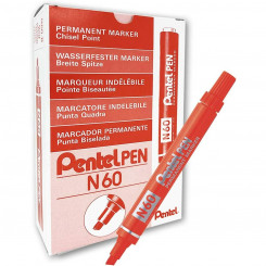 Permanent marker Pentel N60 Red (12 Units)