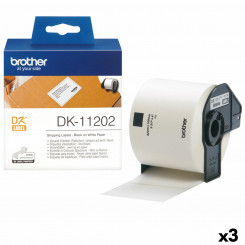Этикетки для принтера Brother DK-11202 62 x 100 мм, черные/белые (3 шт.)