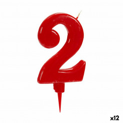 Candle Red Birthday Number 2 (12 Units)