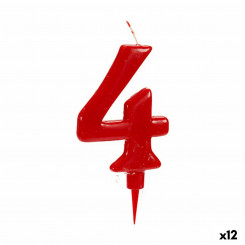 Candle Red Birthday Number 4 (12 Units)