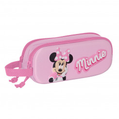Kahekordne kaasaskantav Minnie Mouse 3D roosa 21 x 8 x 6 cm