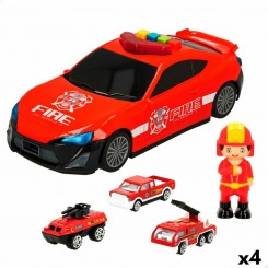 Sõiduki mängukomplekt Speed & Go Light Sound Fireman 1:64 (4 ühikut)