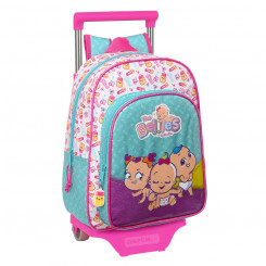 Школьный рюкзак на колесиках The Bellies 26 x 34 x 11 см Фиолетовый Бирюзовый Белый