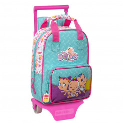 Школьный рюкзак на колесиках The Bellies 20 x 28 x 8 см Фиолетовый Бирюзовый Белый