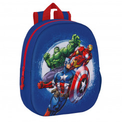 Школьная сумка Мстители 3D 27 x 33 x 10 см Темно-синий