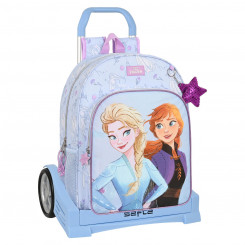 Рюкзак школьный на колесах Frozen Believe Сиреневый 33 x 42 x 14 см