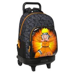 Школьный рюкзак на колесах Наруто 33 х 45 х 22 см Черный Оранжевый