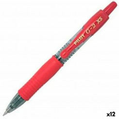Ручка-роллер Pilot G-2 XS выдвижная красная 0,4 мм (12 шт.)