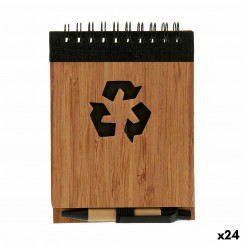Spiral Notebook with Pen Bamboo 1 x 10 x 13 cm (24 Units)