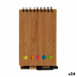 Spiral Notebook with Pen Bamboo 1 x 14,5 x 9 cm Brown (24 Units)