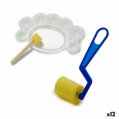 Käsitöökomplekt, kollane sinine valge plastik (12 ühikut)