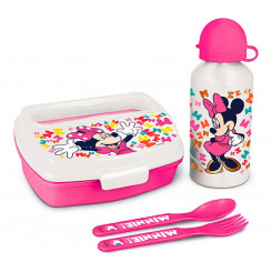 Детский обеденный набор Minnie Mouse Lucky пластиковый розовый детский (21 x 18 x 7 см) (4 шт.)