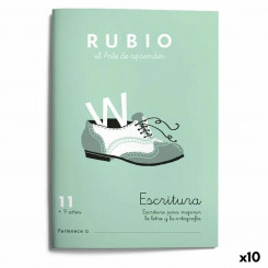 Блокнот для письма и каллиграфии Rubio Nº11 А5 на испанском языке 20 листов (10 единиц)