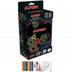 Double Pencil Case Alpino Multicolour 32 Pieces