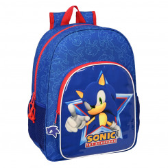 Школьная сумка Sonic Let's Roll Темно-синяя 33 x 42 x 14 см