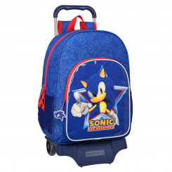 Школьный рюкзак на колесах Sonic Let's Roll Темно-синий 33 x 42 x 14 см