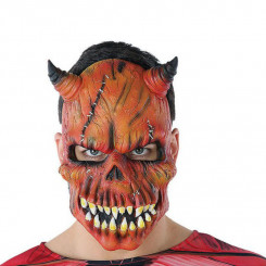 Mask Halloween Meesteemon Skeleton Red (21 x 25 cm)