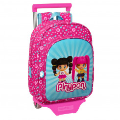Школьный рюкзак на колесиках Pinypon Синий Розовый 26 x 34 x 11 см