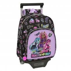 Ratastega kooli seljakott Monster High Creep must 28 x 34 x 10 cm