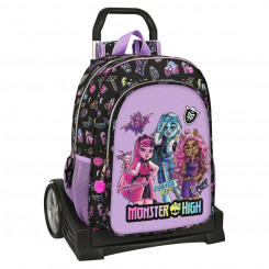 School Rucksack with Wheels Monster High Creep Black 33 x 42 x 14 cm