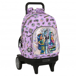 Школьный рюкзак на колесиках Monster High Best boos Сиреневый 33 X 45 X 22 см
