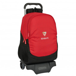Школьный рюкзак на колесах Sevilla Fútbol Club Черный Красный 32 x 44 x 16 см